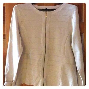 Lane Bryant Cream colored zip front cardigan